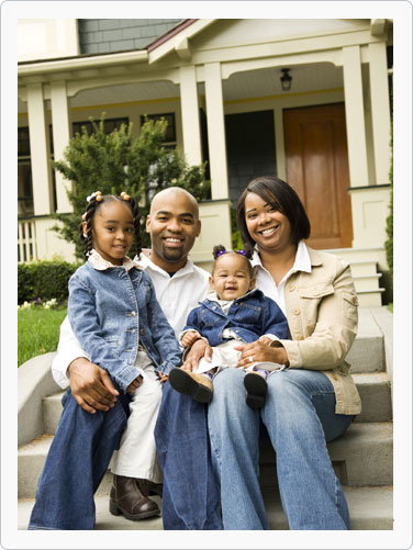 Family settled into their new home