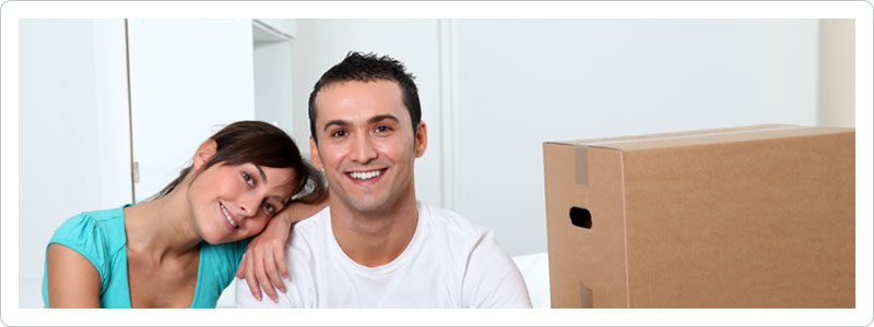 Young couple moving out of their first place
